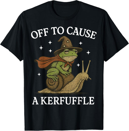Off to Cause A Kerfuffle Frog T-Shirt - T-Shirt | Black
