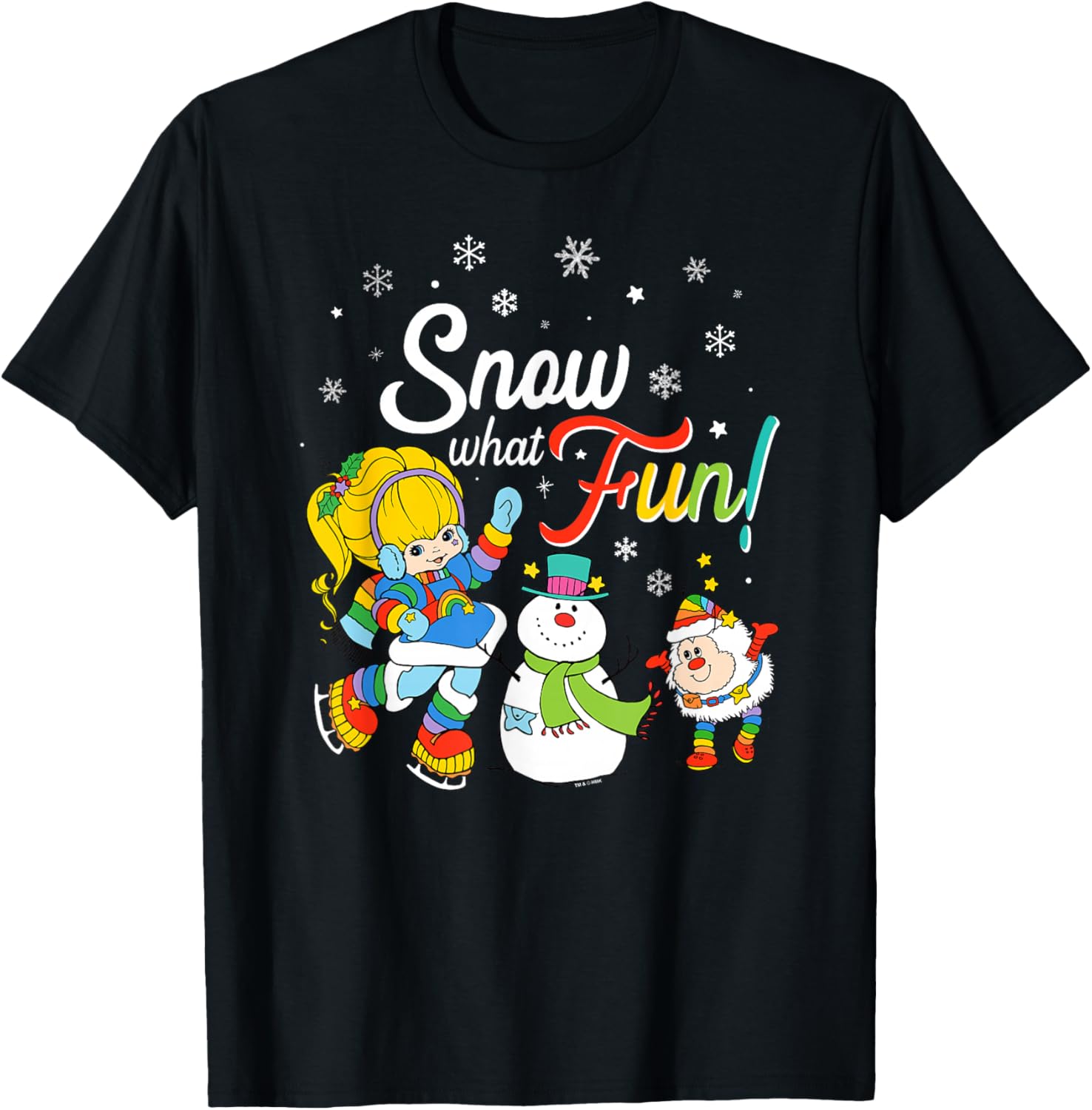 Rainbow Brite Christmas Snow What Fun! Snowman T-Shirt - T-Shirt | Black