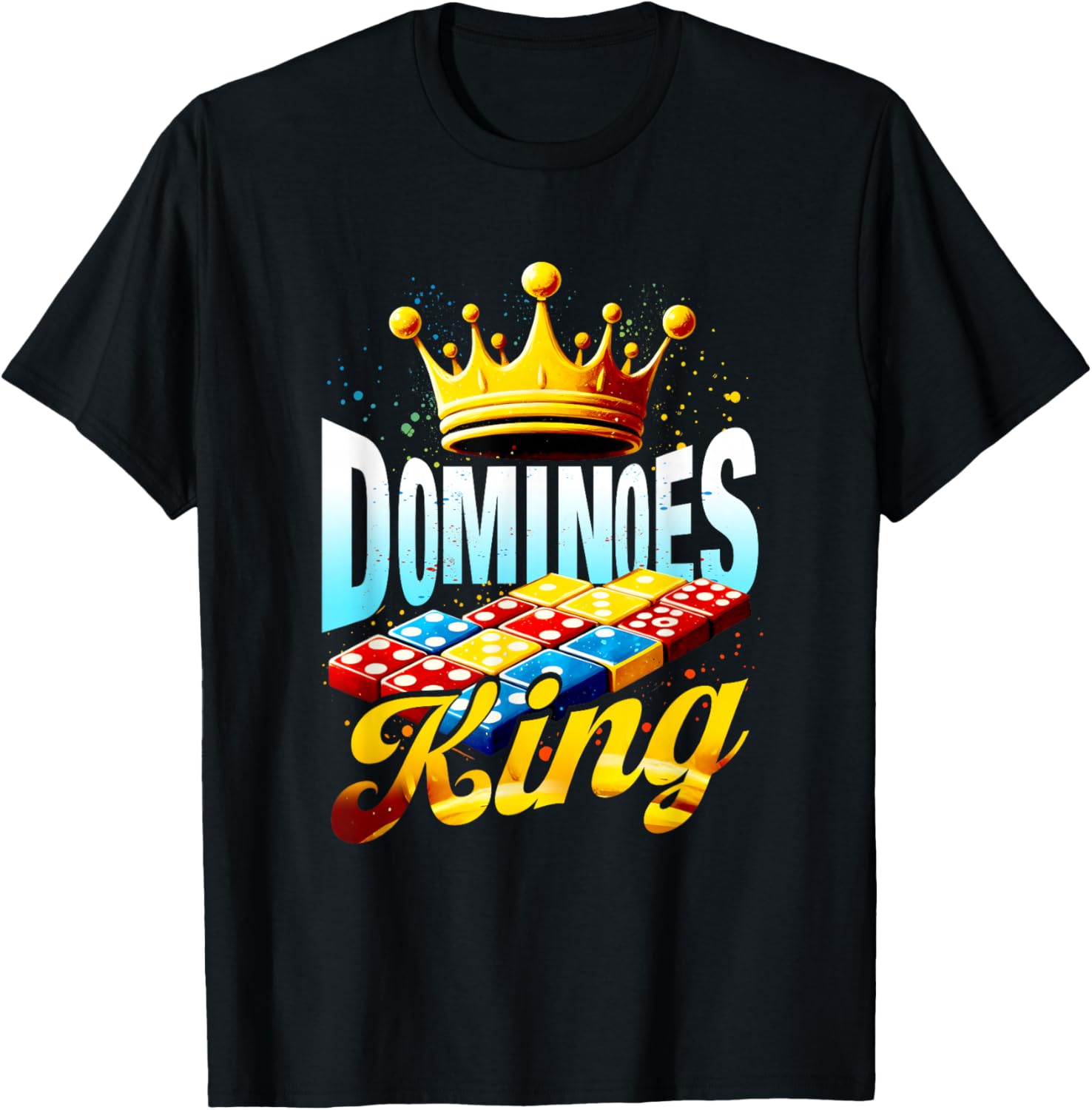 Dominoes King Domino Player Domino Lover Tile Game Champion T-Shirt - T-Shirt | Black
