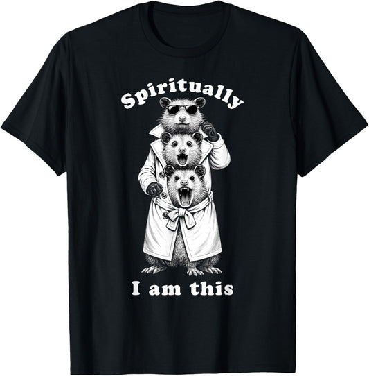 Funny Possums in Trench Coat Feral Relatable Meme Detective T-Shirt - T-Shirt | Black