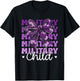 Military Child Purple Up for Military Kids Camo Coquette Bow T-Shirt - T-Shirt | Black