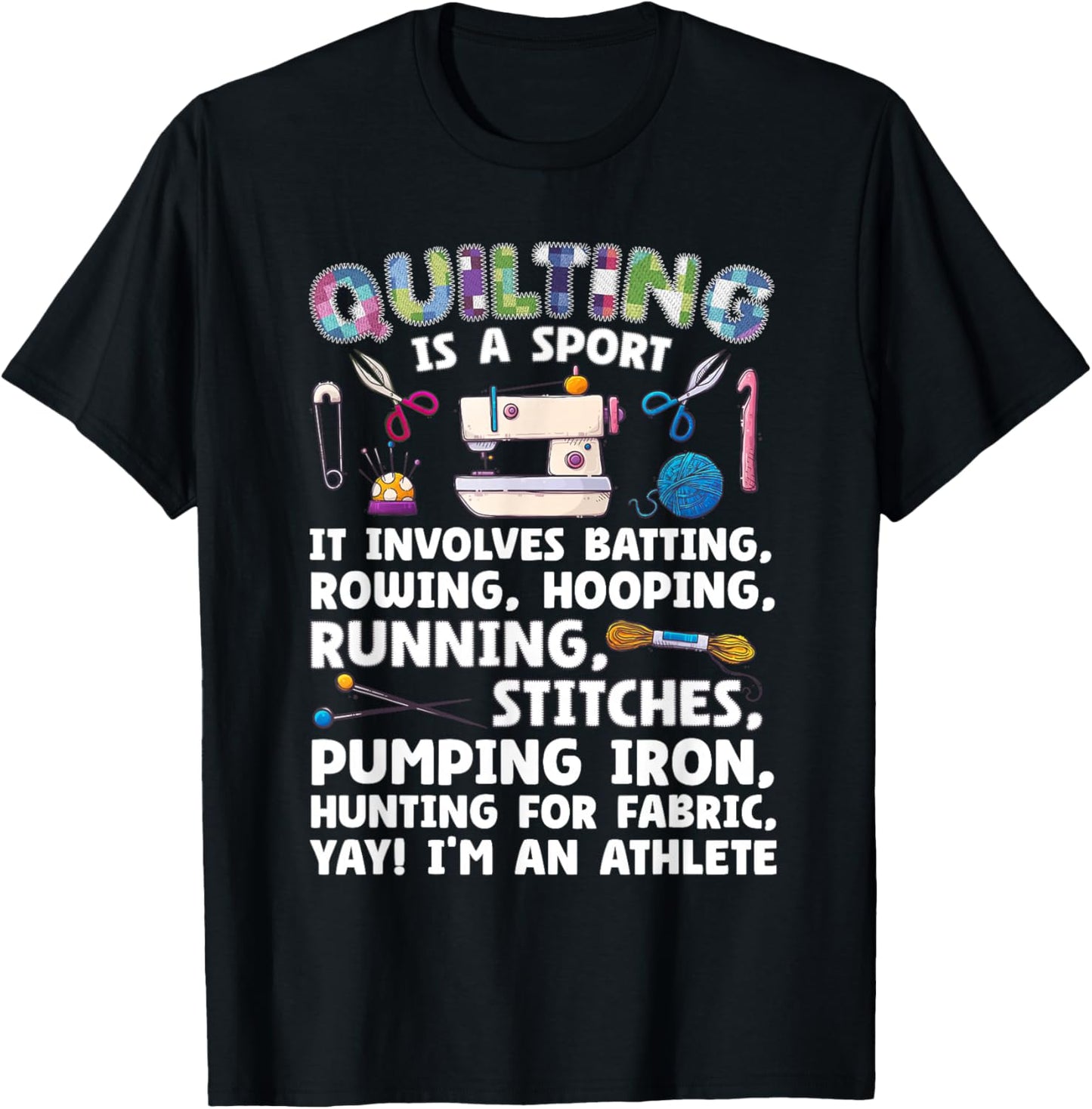 Funny Quilting Art Women Fabric Sewing Lover Quilter T-Shirt - T-Shirt | Black