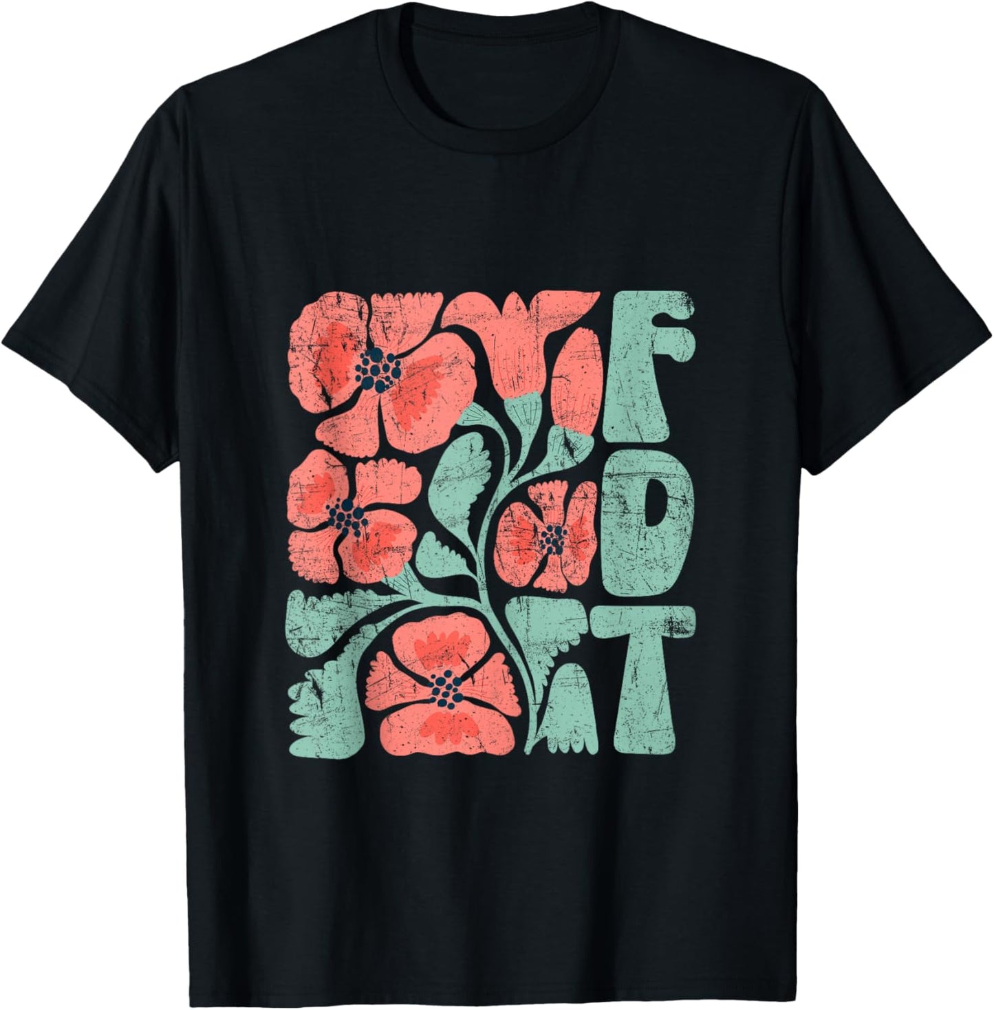 Anti-Trump Floral Boho , Resist Vintage Subtle Anti-Trump T-Shirt - T-Shirt | Black