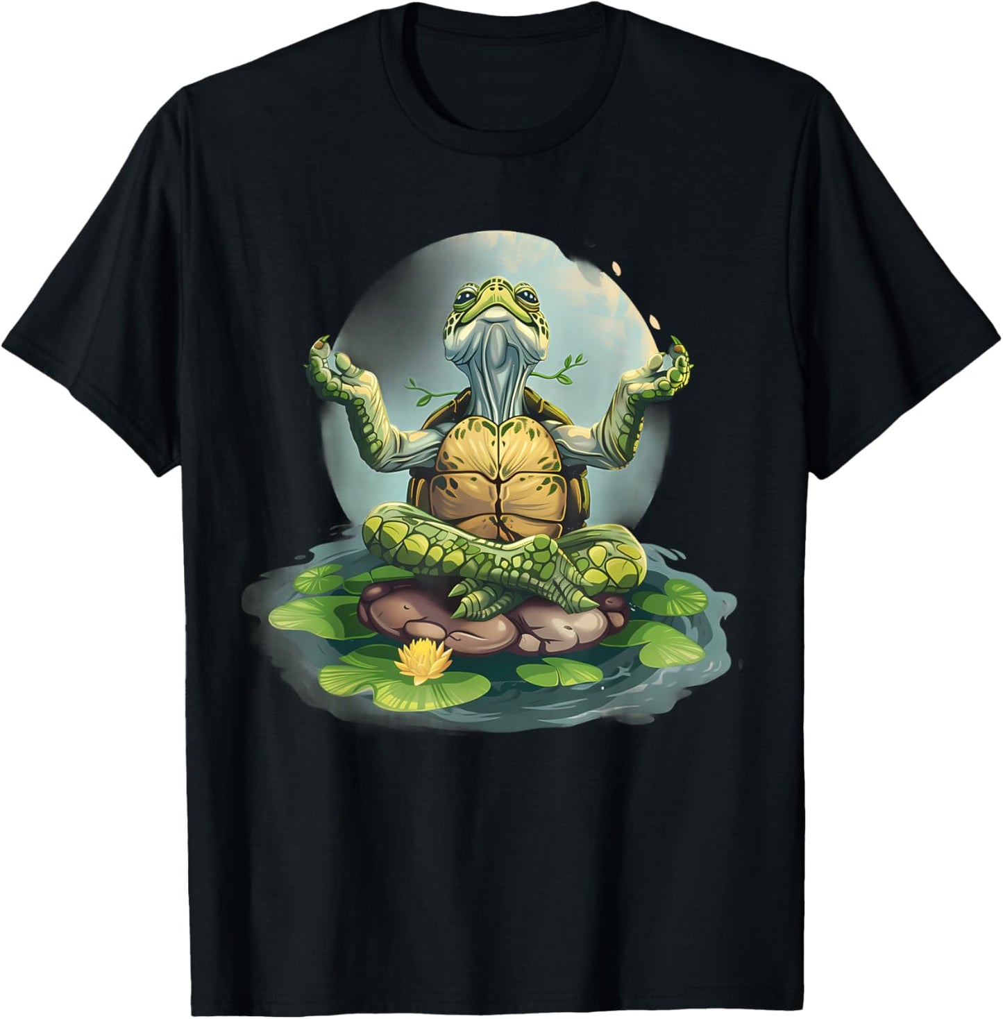 Meditation Turtle Zen Buddha Spirituality Buddhist Hindu T-Shirt - T-Shirt | Black