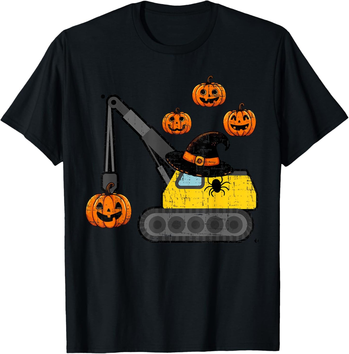 Crane Construction Truck Costume Toddler Kids Boys Halloween T-Shirt - T-Shirt | Black