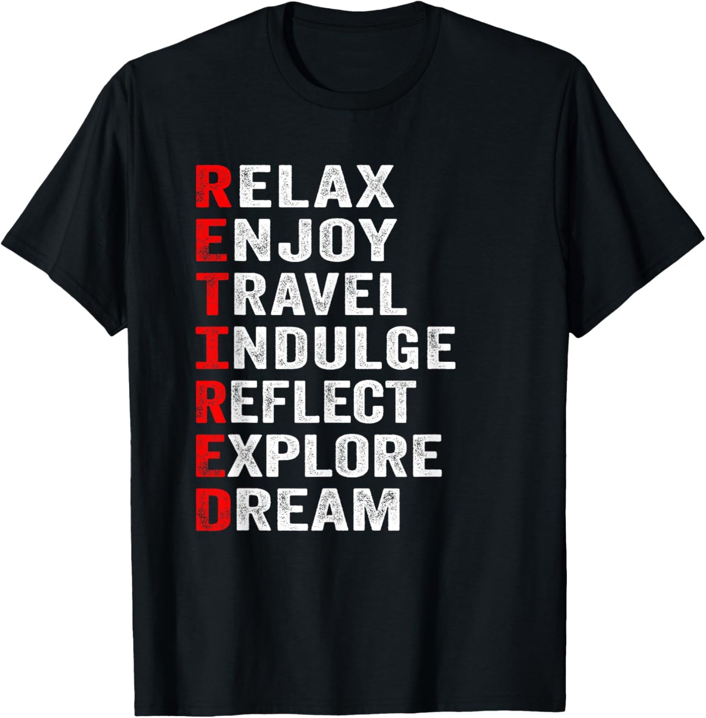Retired Letters Meanings, Funny Retirement T-Shirt - T-Shirt | Black