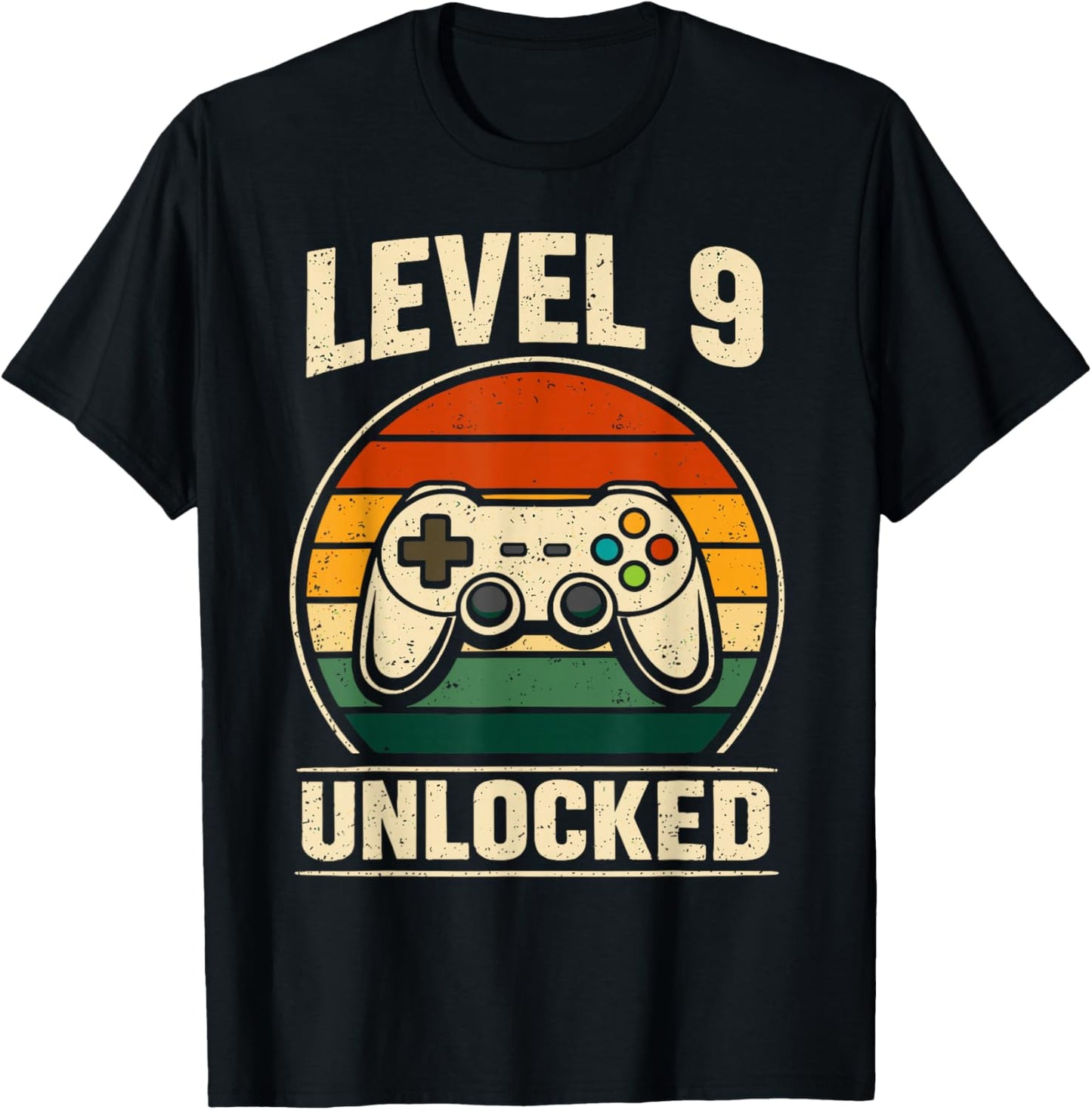 9th Birthday Level 9 Unlocked Gamer Gaming Boy Nine Birthday T-Shirt - T-Shirt | Black