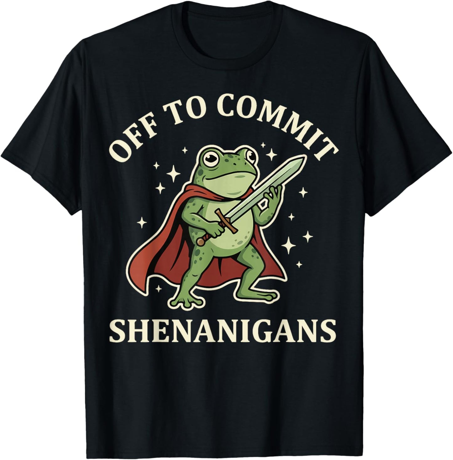 Off to Commit Shenanigans Frog T-Shirt - T-Shirt | Black
