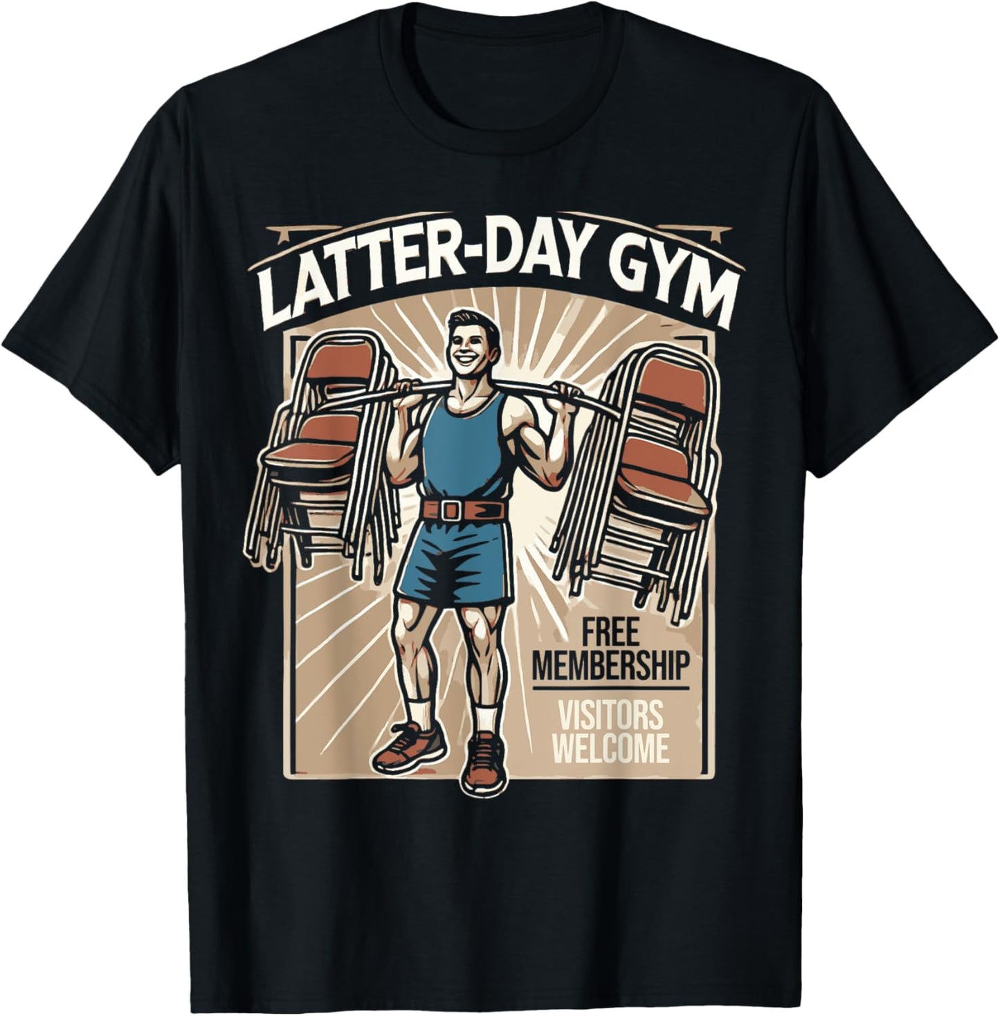 Latter-Day Gym Missionary LDS Church Funny Mormon T-Shirt - T-Shirt | Black