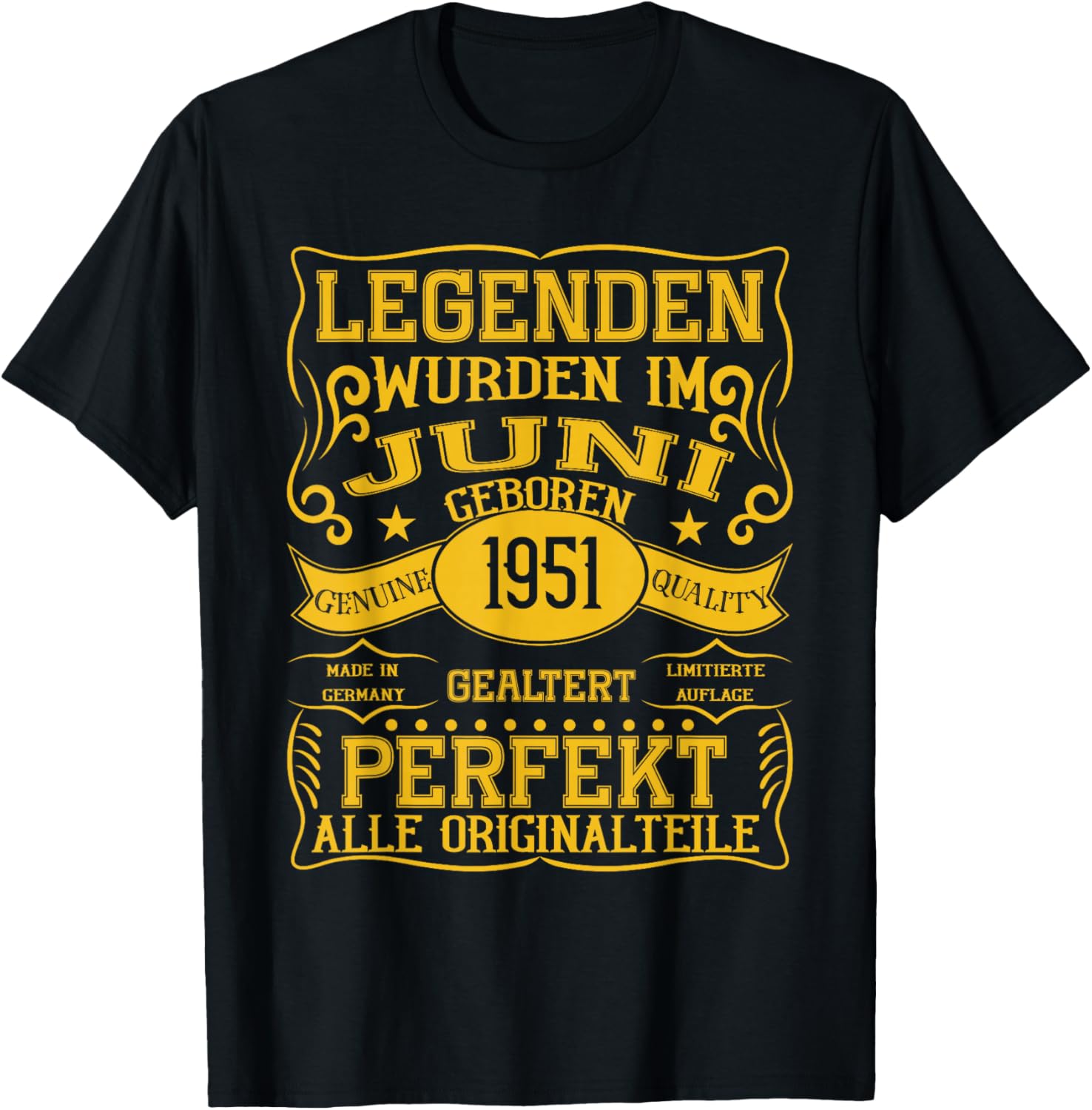 75. Geburtstag Geschenk Mann Legenden Sind Im Juni 1951 T-Shirt - T-Shirt | Black