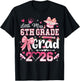 Little Miss 6th Grade Grad 2026 Girls Kids Graduation T-Shirt - T-Shirt | Black