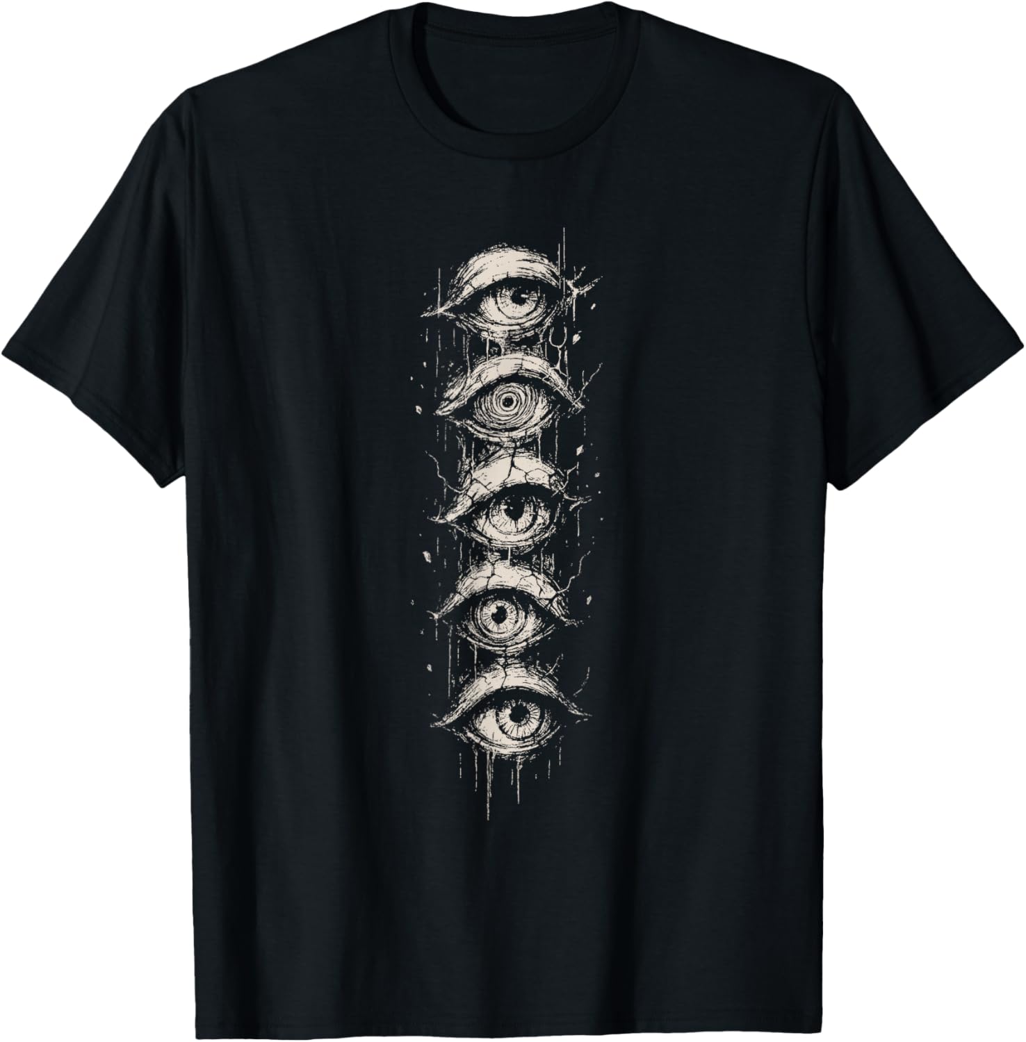 Eyes Goth Grunge Alt Y2K Eyeballs Weird Strange Aesthetic T-Shirt - T-Shirt | Black