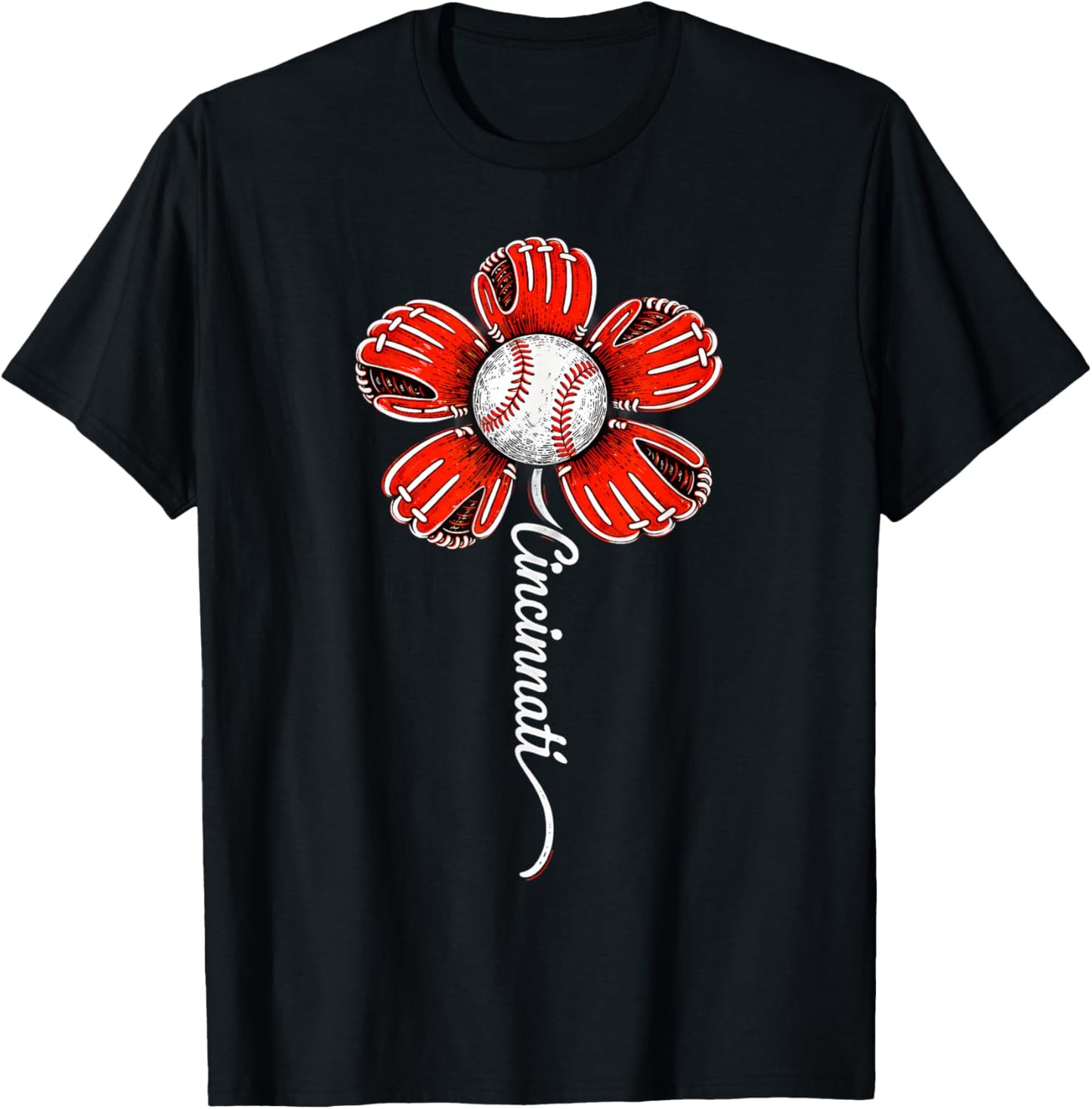 Cincinnati Flower Women Boys Girls Kids T-Shirt - T-Shirt | Black