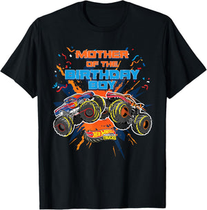 Hot Wheels Monster Trucks - Mother of Birthday Boy T-Shirt - T-Shirt | Black
