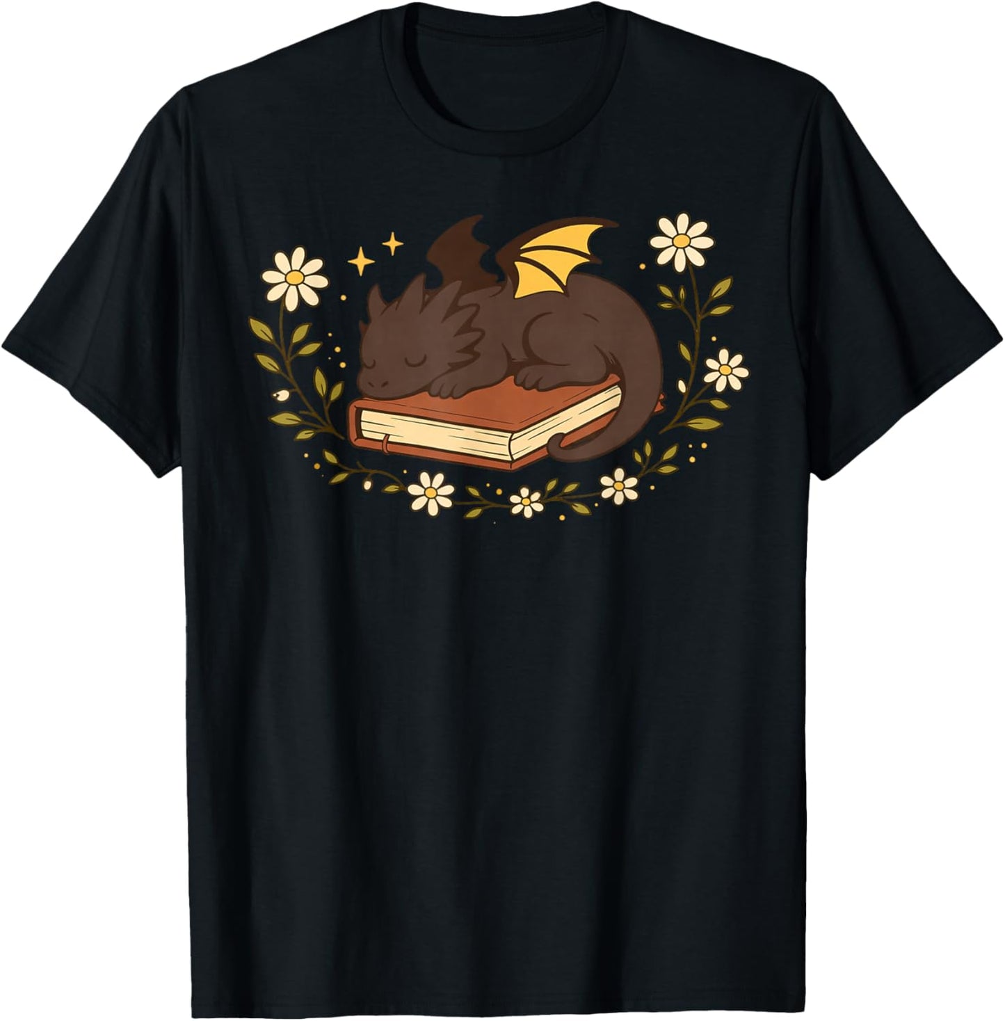 Dragon endormi sur Livre Fantasy Book Nerd Bookworm Reading T-Shirt - T-Shirt | Black