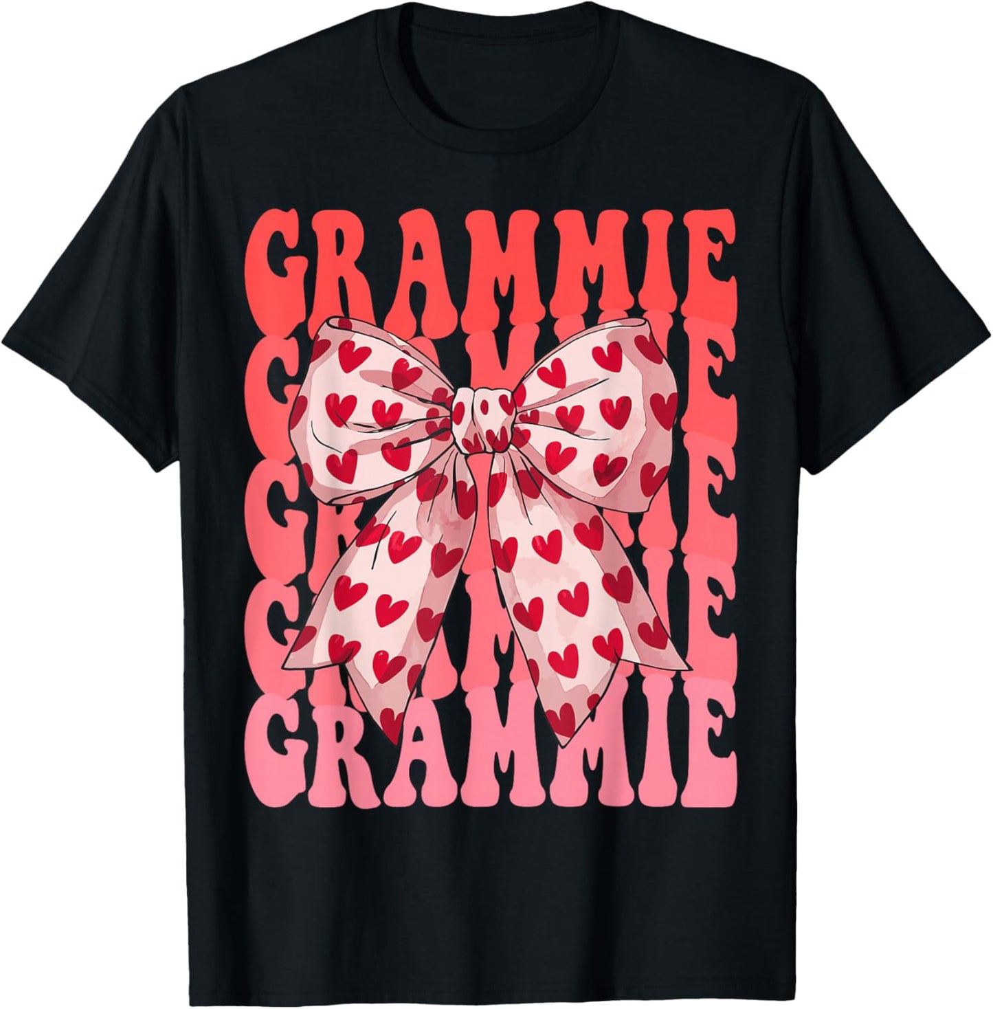 Coquette Bow Grammie Name Aesthetic Women Mothers Day Design T-Shirt - T-Shirt | Black