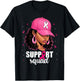 Support Squad Breast Cancer Awareness Black Women Pink Girls T-Shirt - T-Shirt | Black