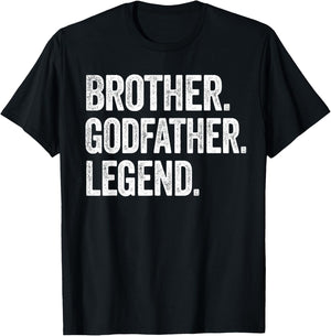 Brother Godfather Legend - Vintage Distressed Bold Graphic T-Shirt - T-Shirt | Black