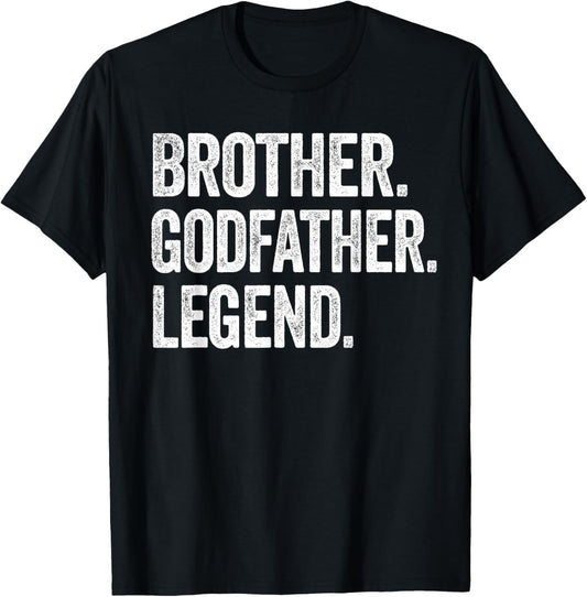 Brother Godfather Legend - Vintage Distressed Bold Graphic T-Shirt - T-Shirt | Black