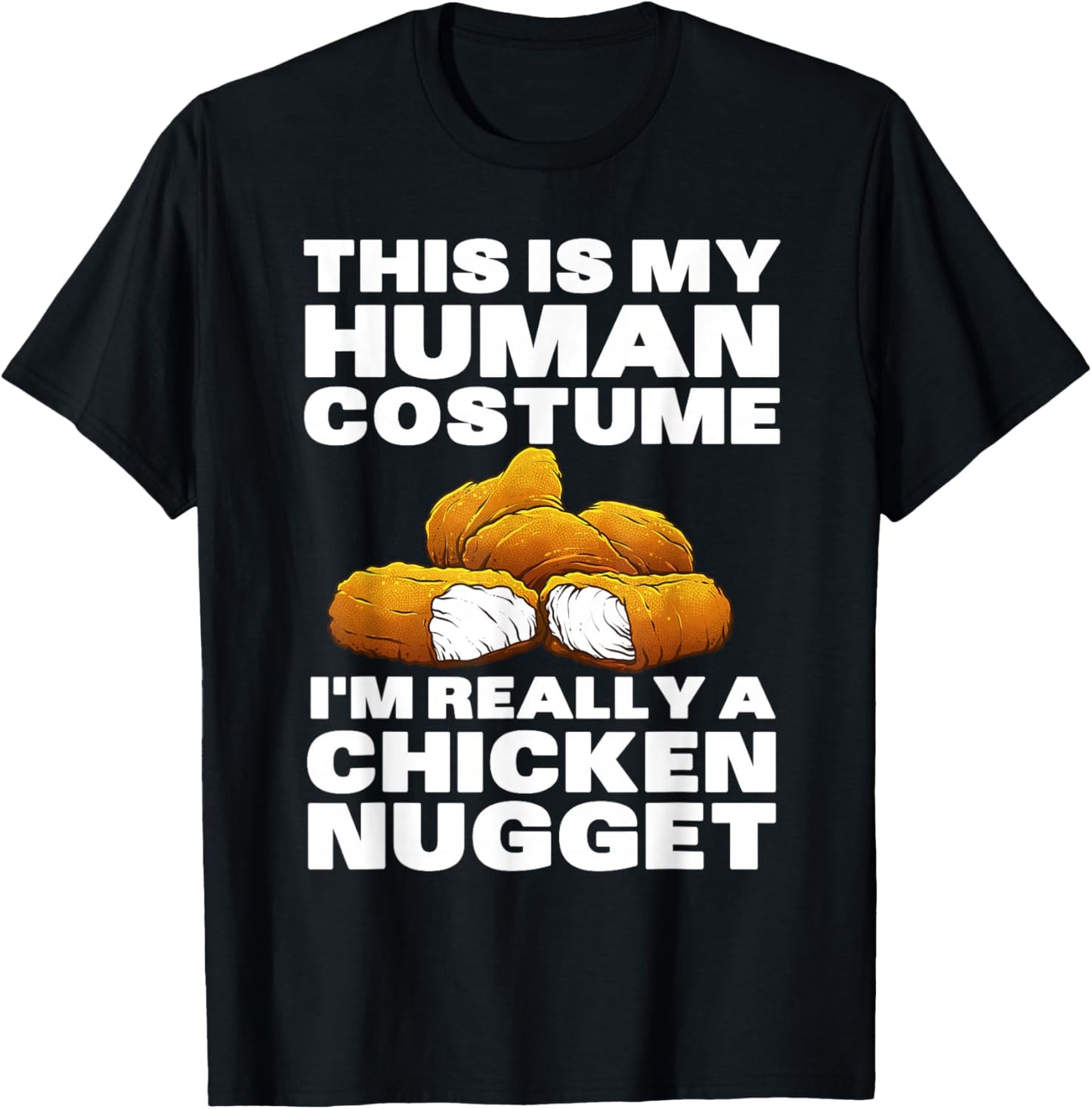 Chicken Nugget Art Women Kids Chicken Nugget Costume T-Shirt - T-Shirt | Black