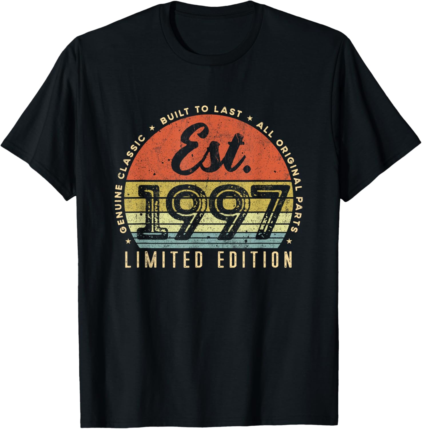 Est 1997 Vintage Edition Classic Born in 1997 Retro Birthday T-Shirt - T-Shirt | Black