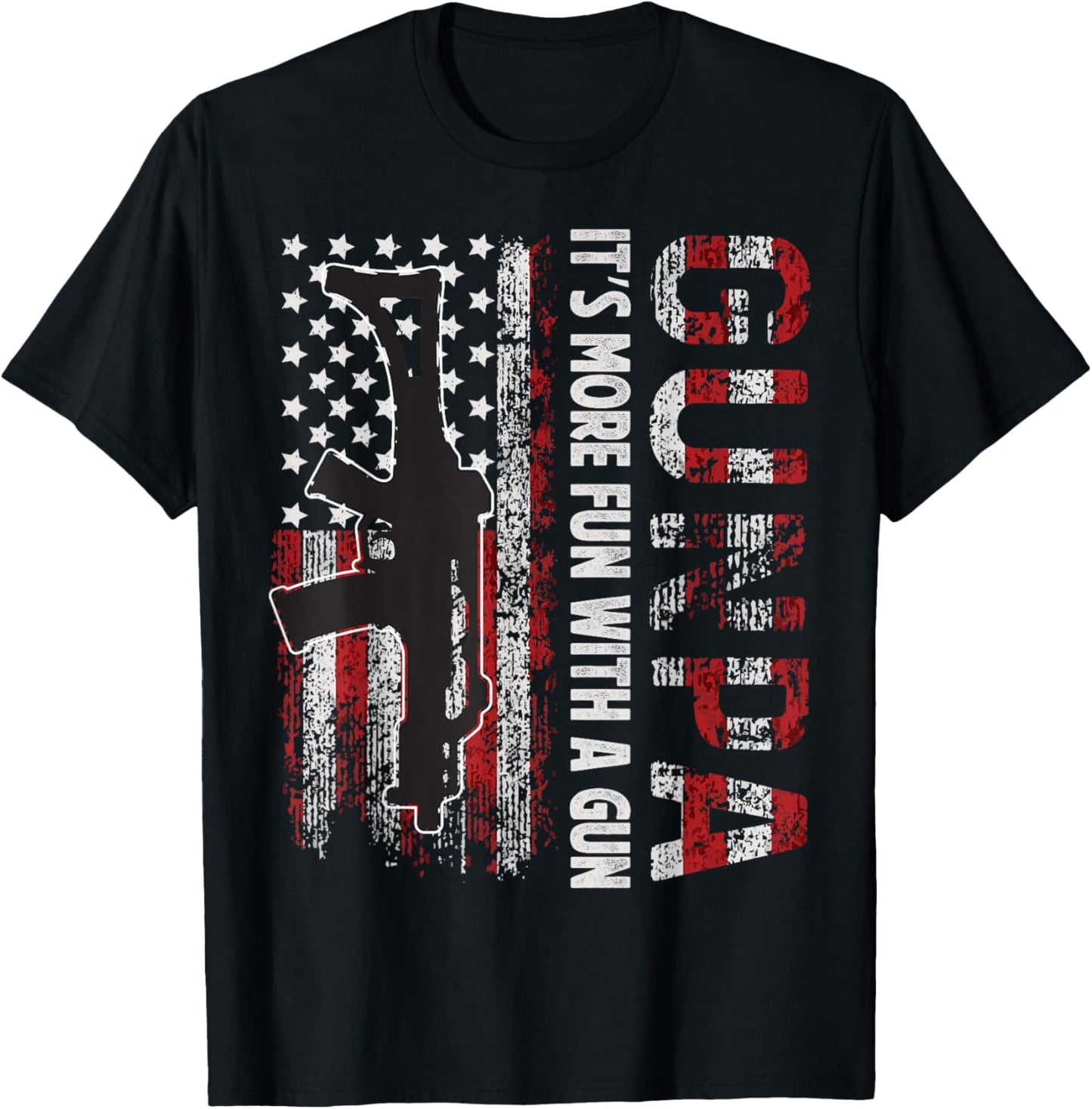 Gunpa it's more fun with a gun grandpa shirts T-Shirt - T-Shirt | Black