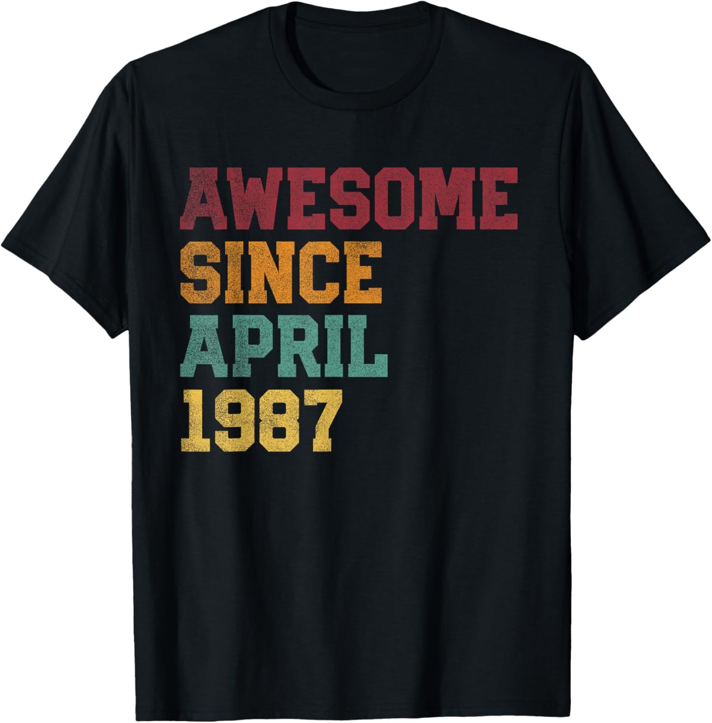 Awesome Since April 1987 39th Birthday 39 Years Old - Retro T-Shirt - T-Shirt | Black