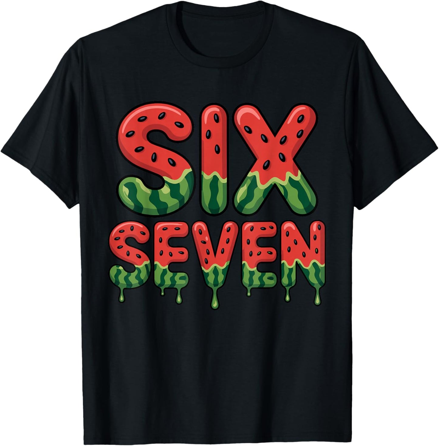 Funny Six Seven Meme 6 7 Shirt Retro T-Shirt - T-Shirt | Black