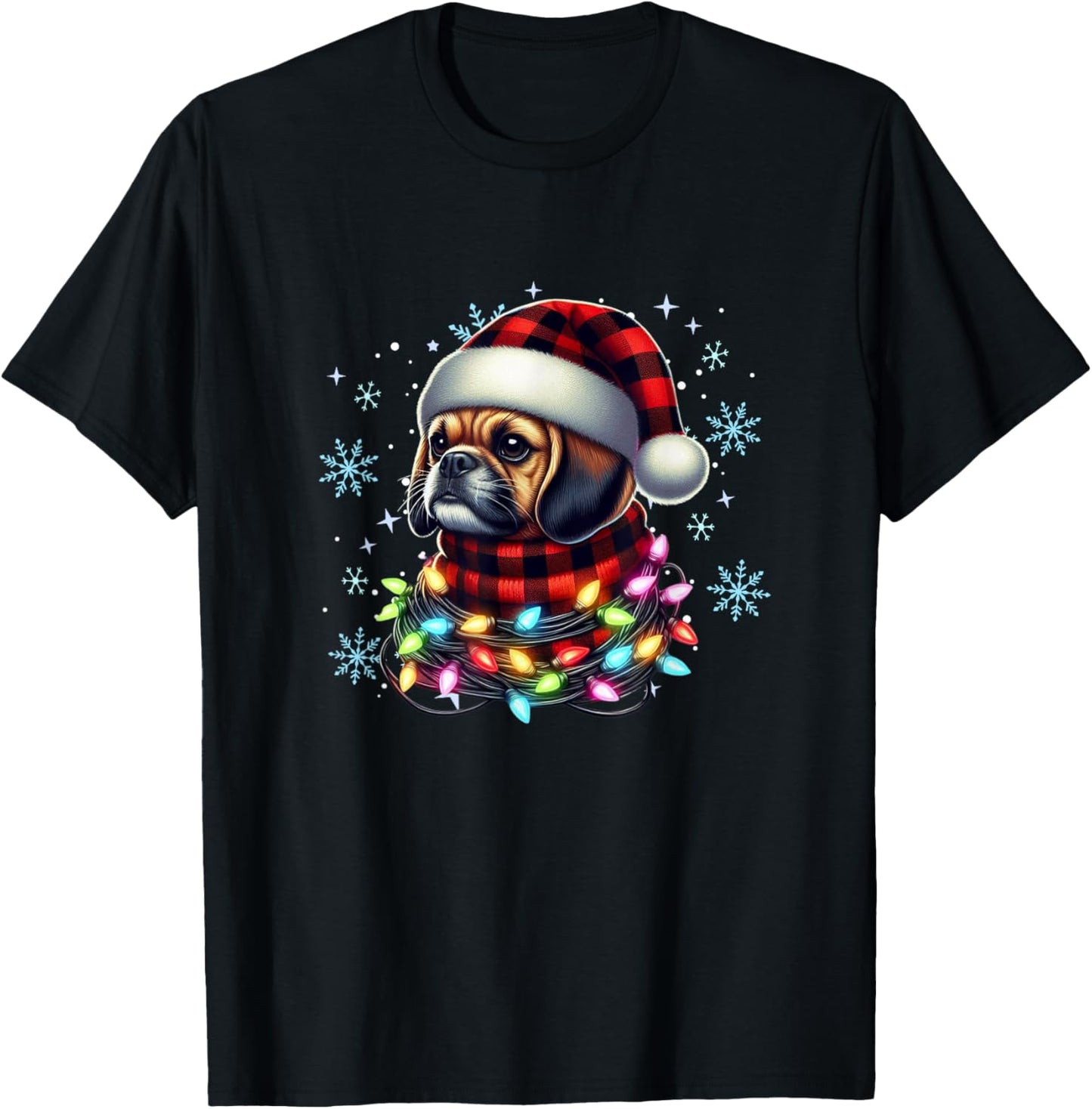Puggle Christmas Gifts for Puggle Lovers -Kids Black Puggle Xmas Puggle Lover T-Shirt - T-Shirt | Black