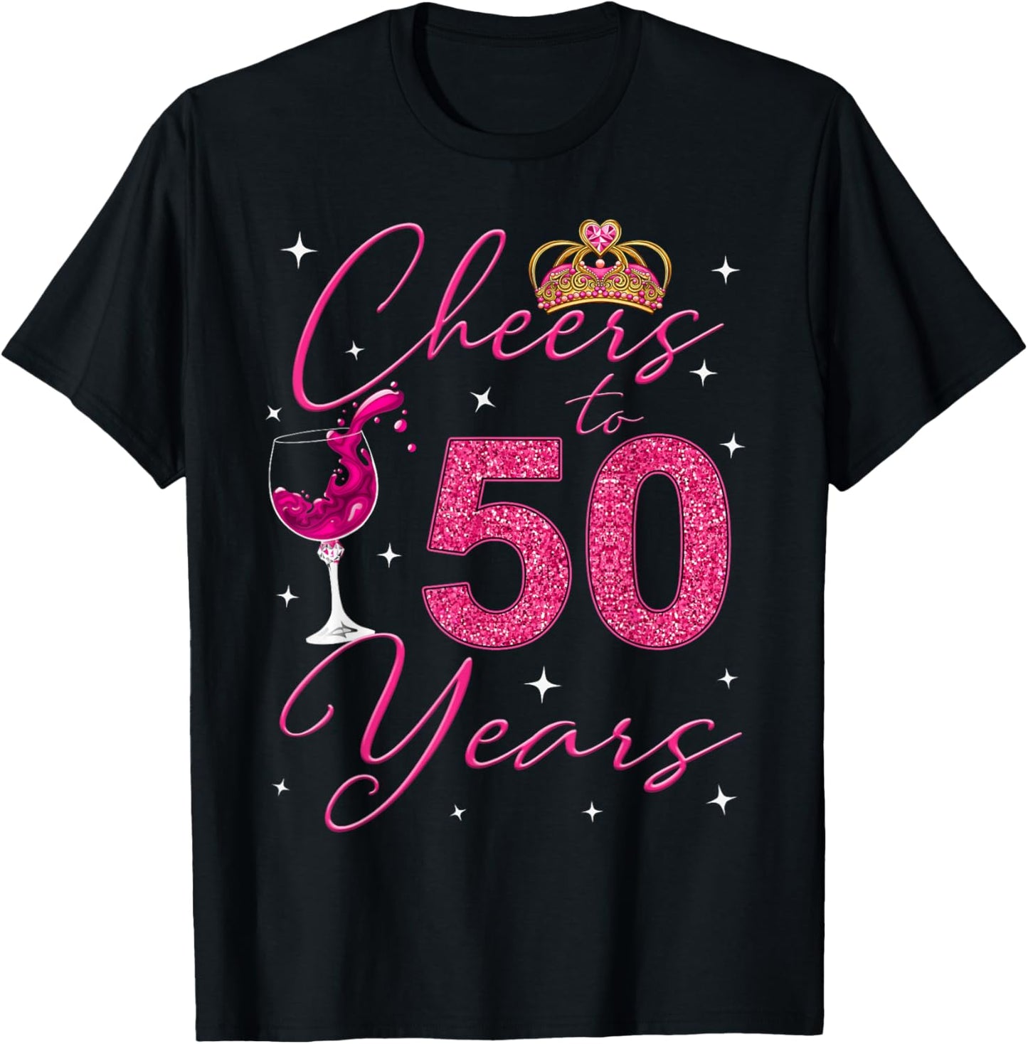 Cheers To 50 Years Old It's My 50th Birthday Women T-Shirt - T-Shirt | Black