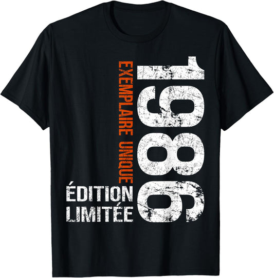 Vintage 1986 Gift 40 Years Man Birthday Humour T-Shirt - T-Shirt | Black