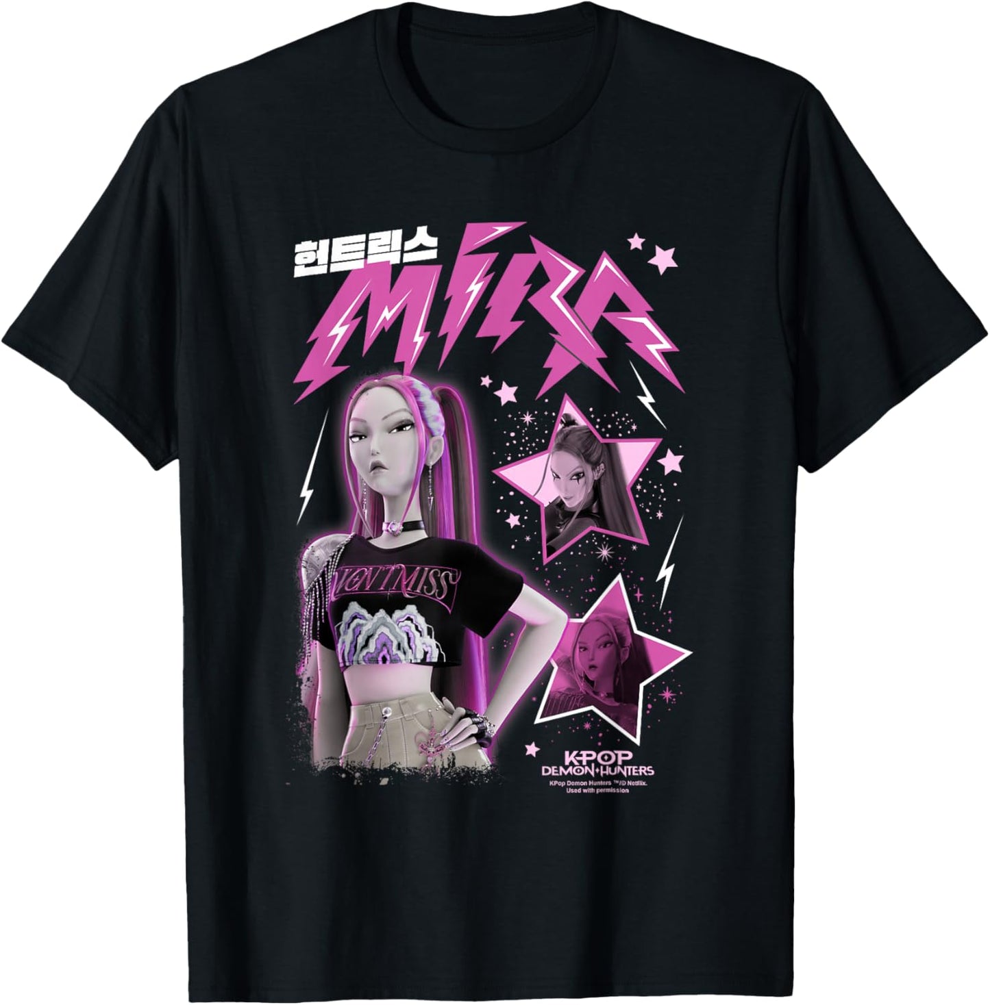 Kpop Demon Hunters Huntrix Mira Popstar T-Shirt - T-Shirt | Black