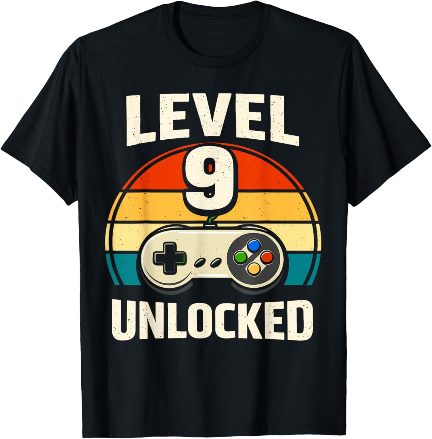 9th Birthday Level 9 Unlocked Gamer Gaming Boy Nine Birthday T-Shirt - T-Shirt | Black