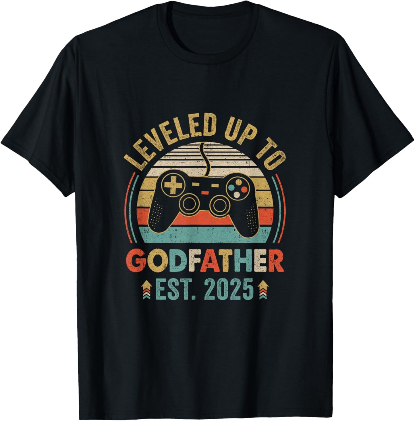 Leveled Up To Godfather 2025 Video Game Soon To Be Godfather T-Shirt - T-Shirt | Black