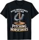 Old Man Pitching Horseshoes Throwing Horse Horseshoe Pitcher T-Shirt - T-Shirt | Black