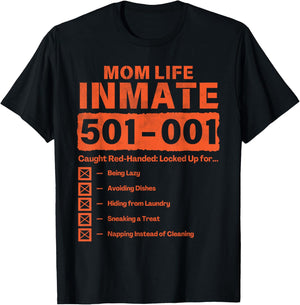 Mom Life Inmate Funny Matching Halloween Costume T-Shirt - T-Shirt | Black