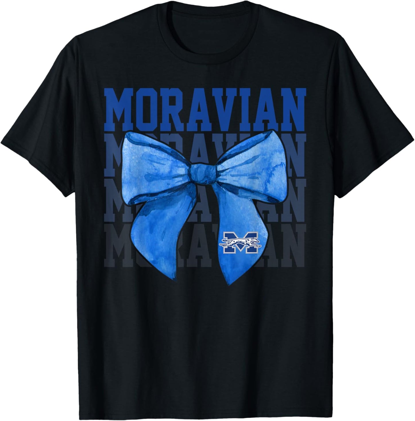Moravian Vintage Arch University Bow Vintage Athletics Girls T-Shirt - T-Shirt | Black