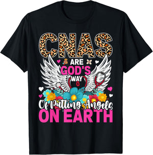 CNAs Are God's Way Of Putting Angels On Earth T-Shirt - T-Shirt | Black