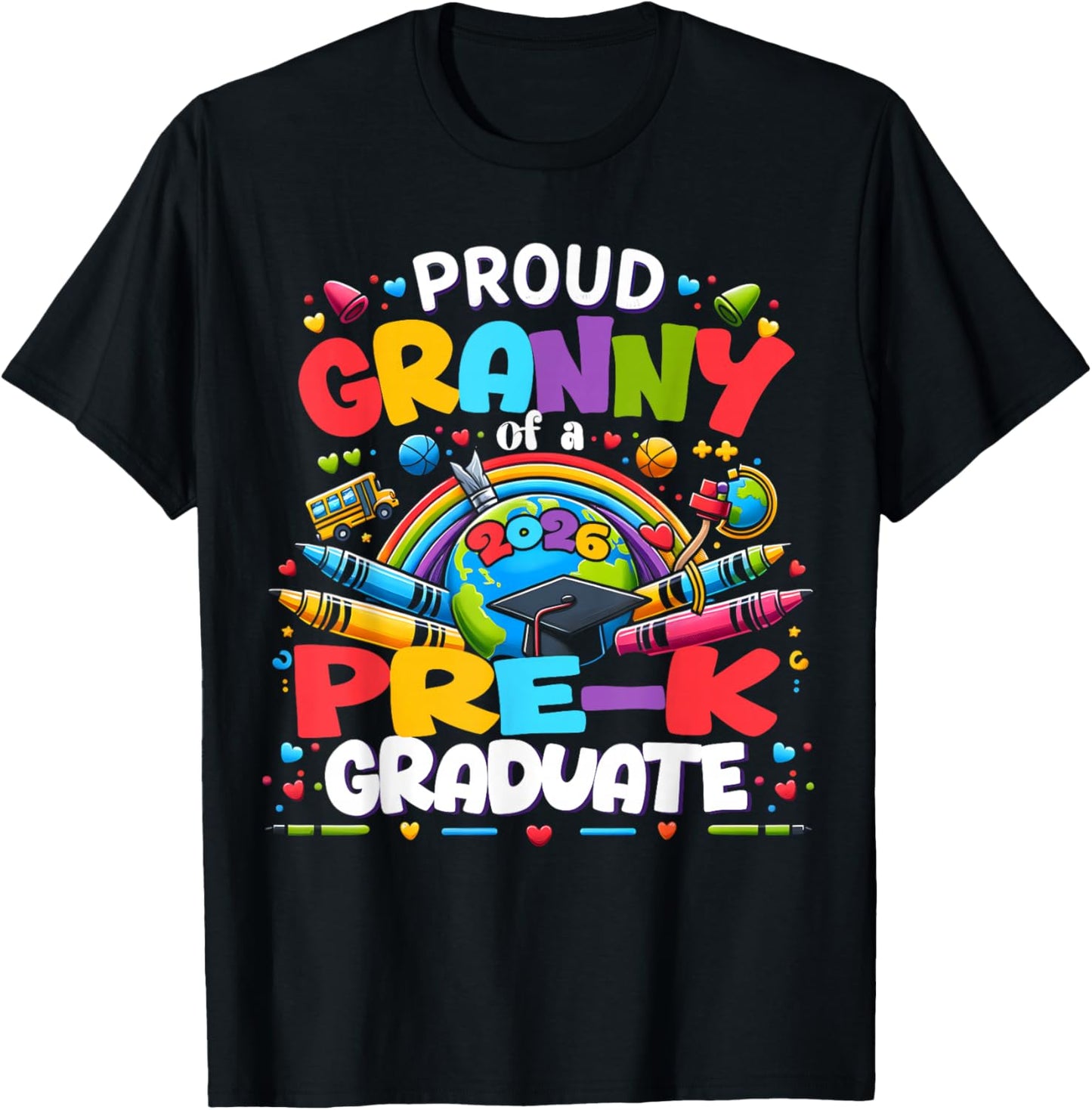 Proud Granny of 2026 Pre-K Graduate Mothers Day Graduation T-Shirt - T-Shirt | Black