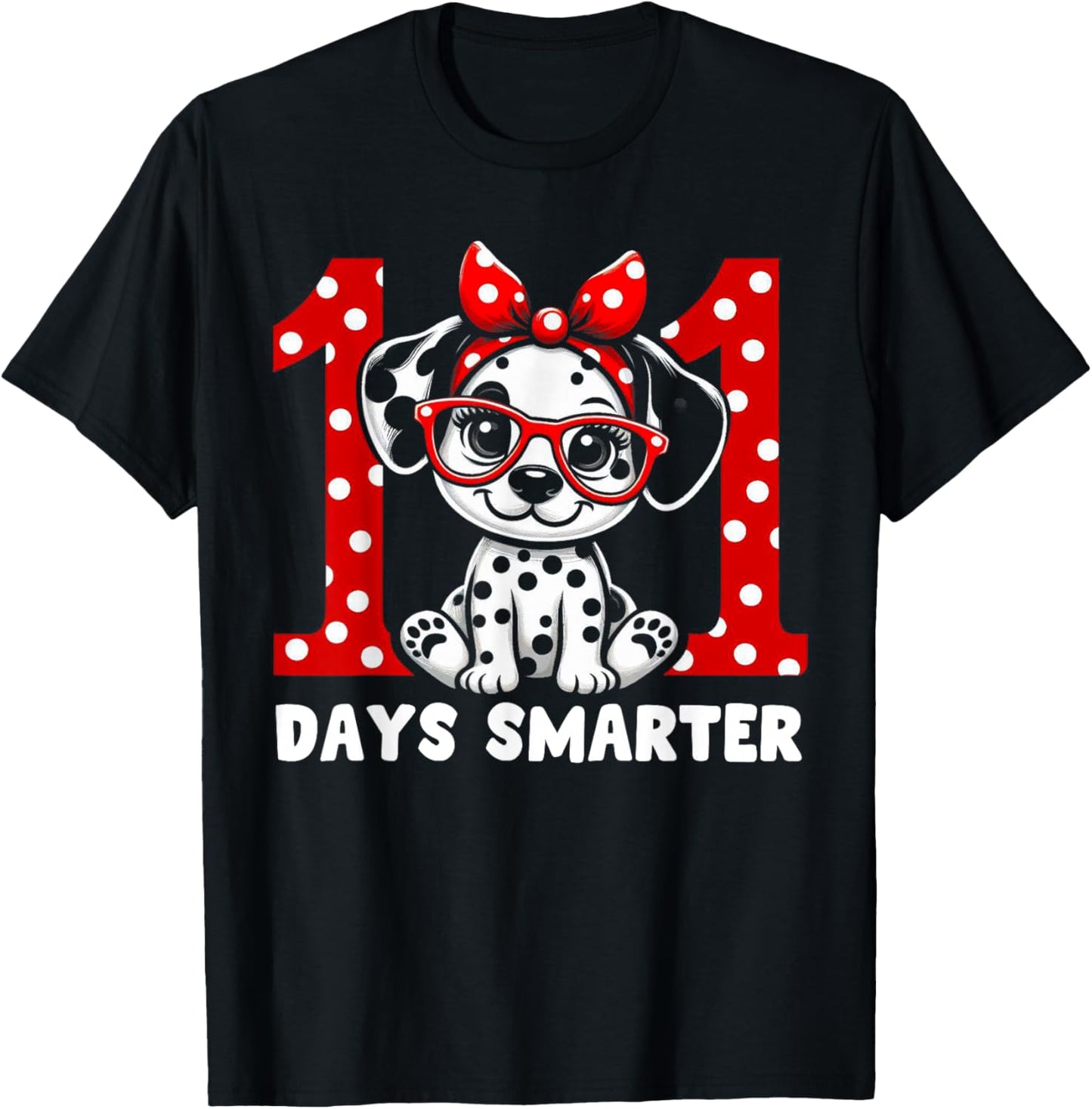 100 Days Smarter 100st Day School Dalmatian Dog Teacher Kids T-Shirt - T-Shirt | Black