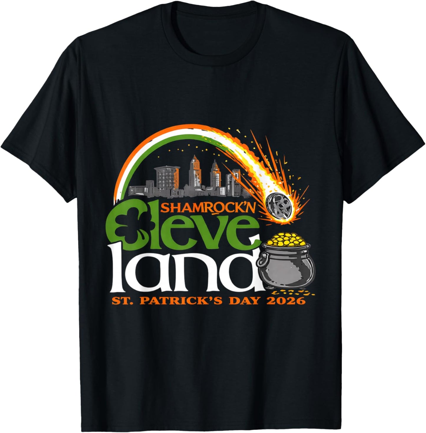 Cleveland, March 17, 2026 for Meteor Lovers Astronomical T-Shirt - T-Shirt | Black