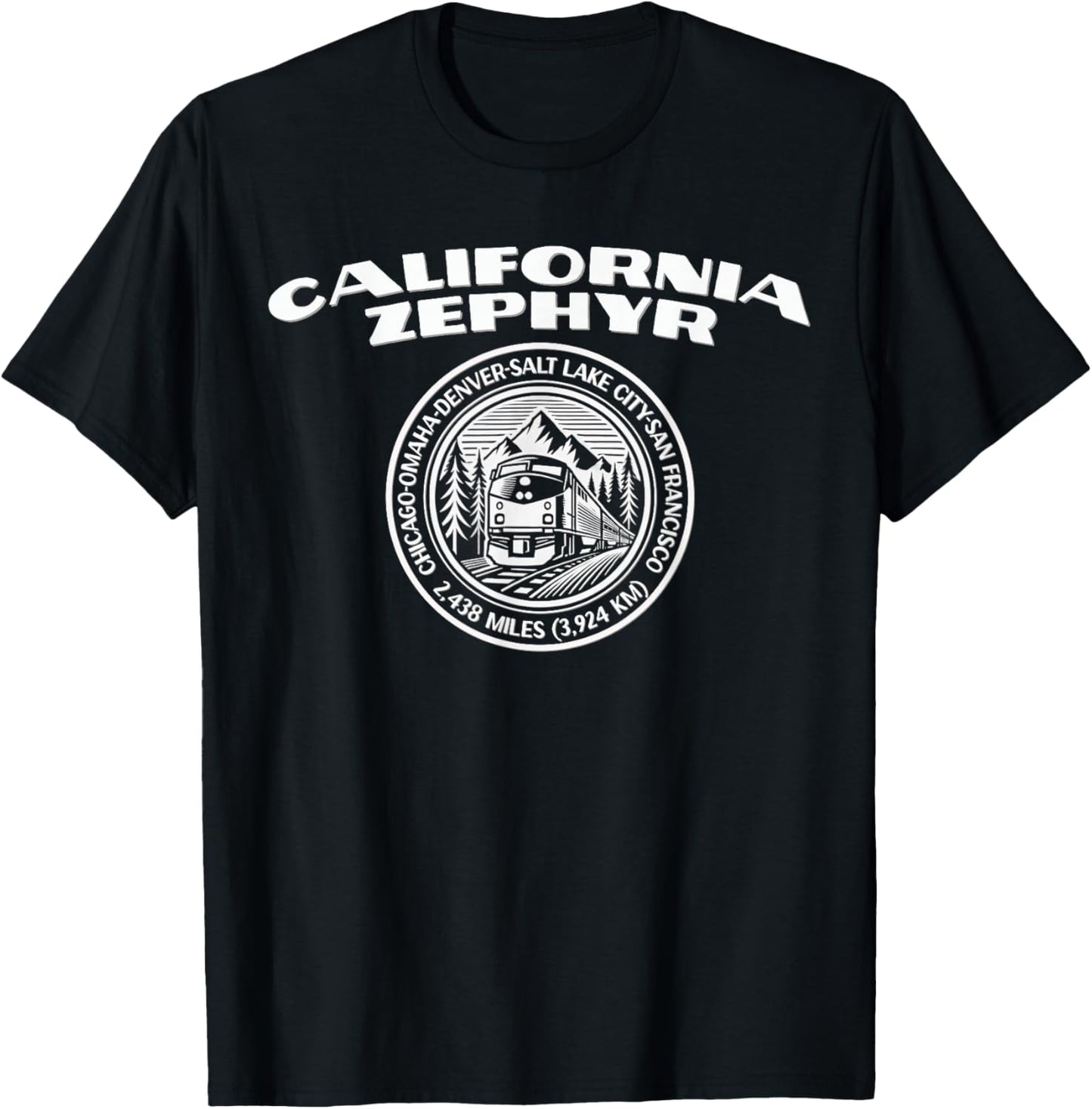 California Zephyr Vintage Modern Black T-Shirt - T-Shirt | Black