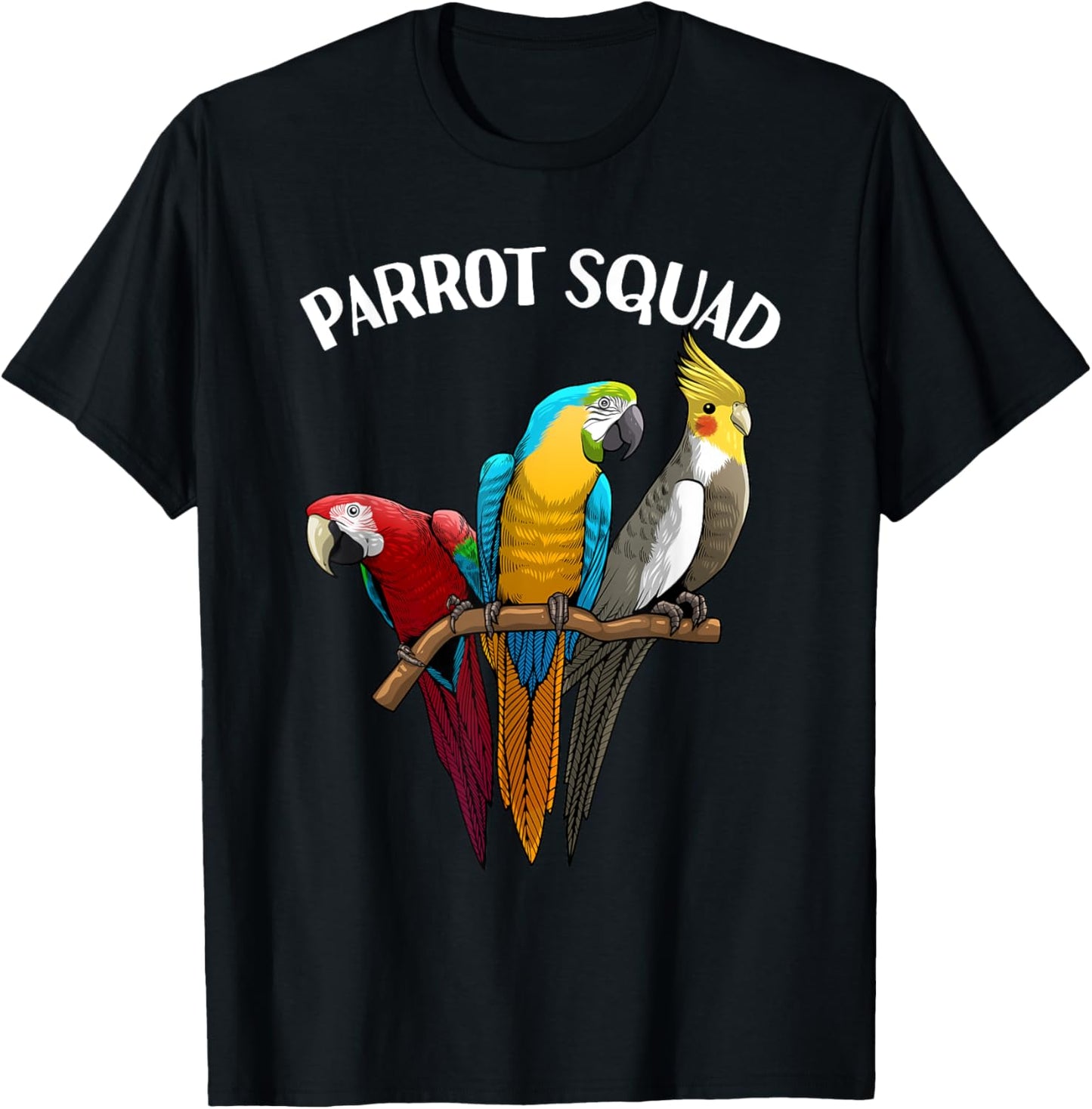 Cool Parrot Design Women Bird Tropical Parrot Lover T-Shirt - T-Shirt | Black