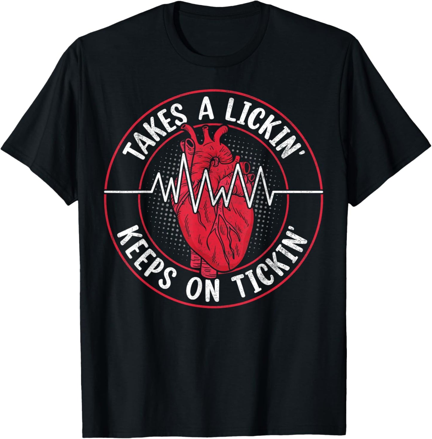 Takes A Licking And Keeps On Ticking Joke Sarcastic T-Shirt - T-Shirt | Black