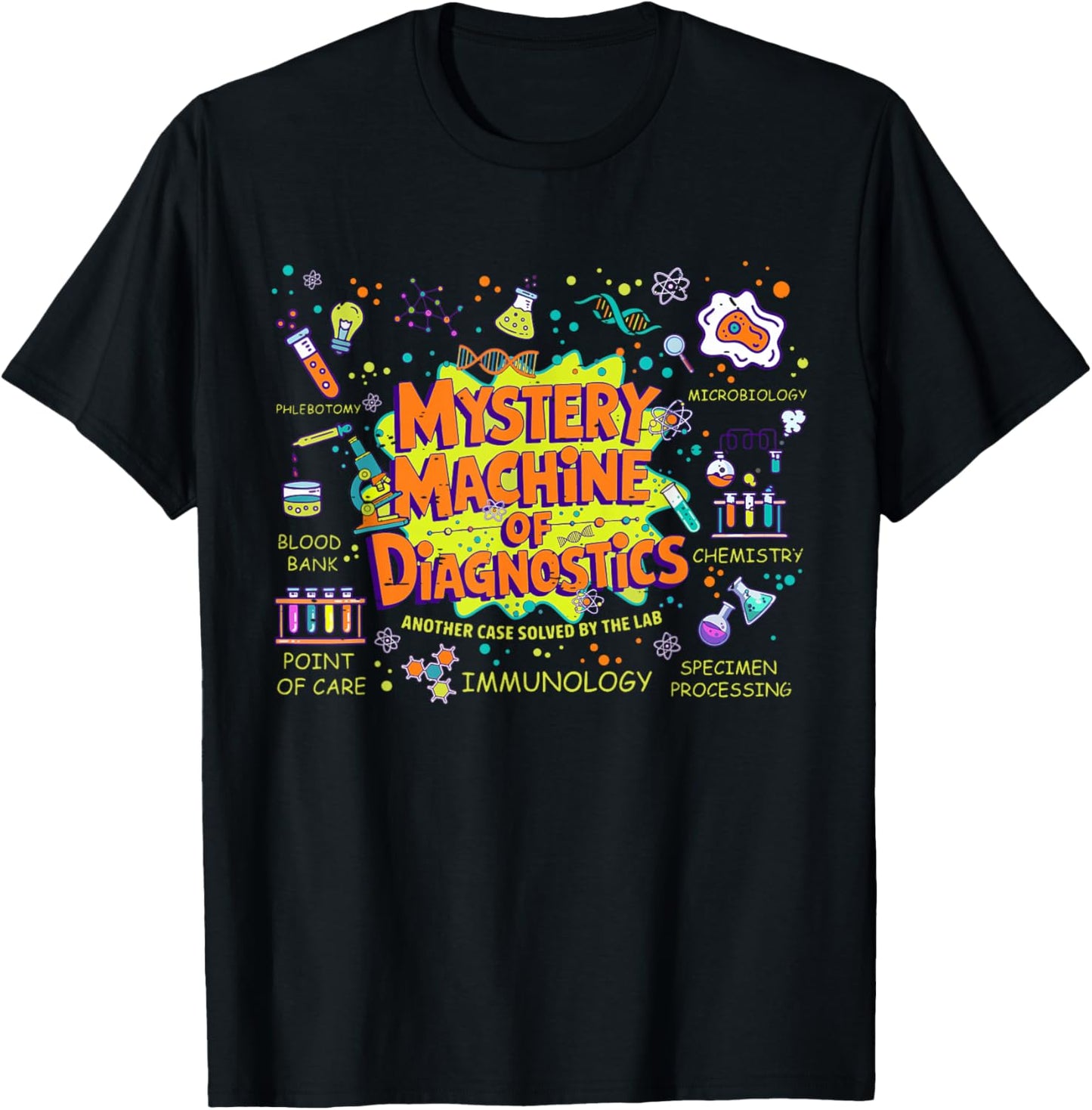 Funny Lab Week 2025 Lab Tech Mystery Machine Of Diagnostics T-Shirt - T-Shirt | Black