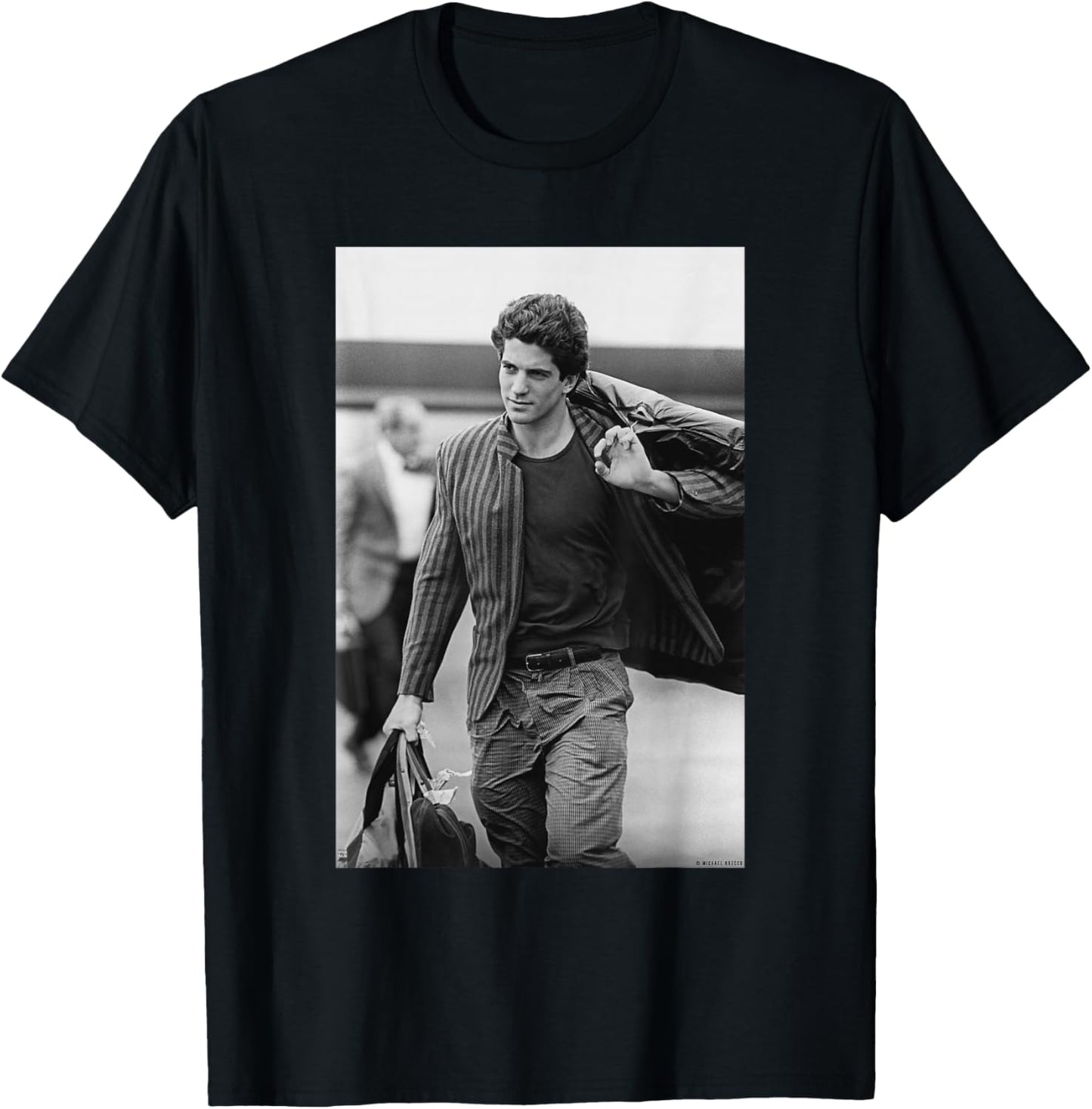 JFK Jr John F Kennedy at Shriver Wedding by Michael Grecco T-Shirt - T-Shirt | Black