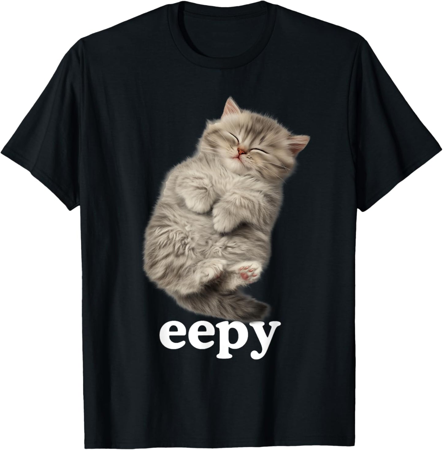 Eepy Cat, Silly Sleepy Cat Meme Cute Fluffy cat Lovers Men Women Kids T-Shirt - T-Shirt | Black
