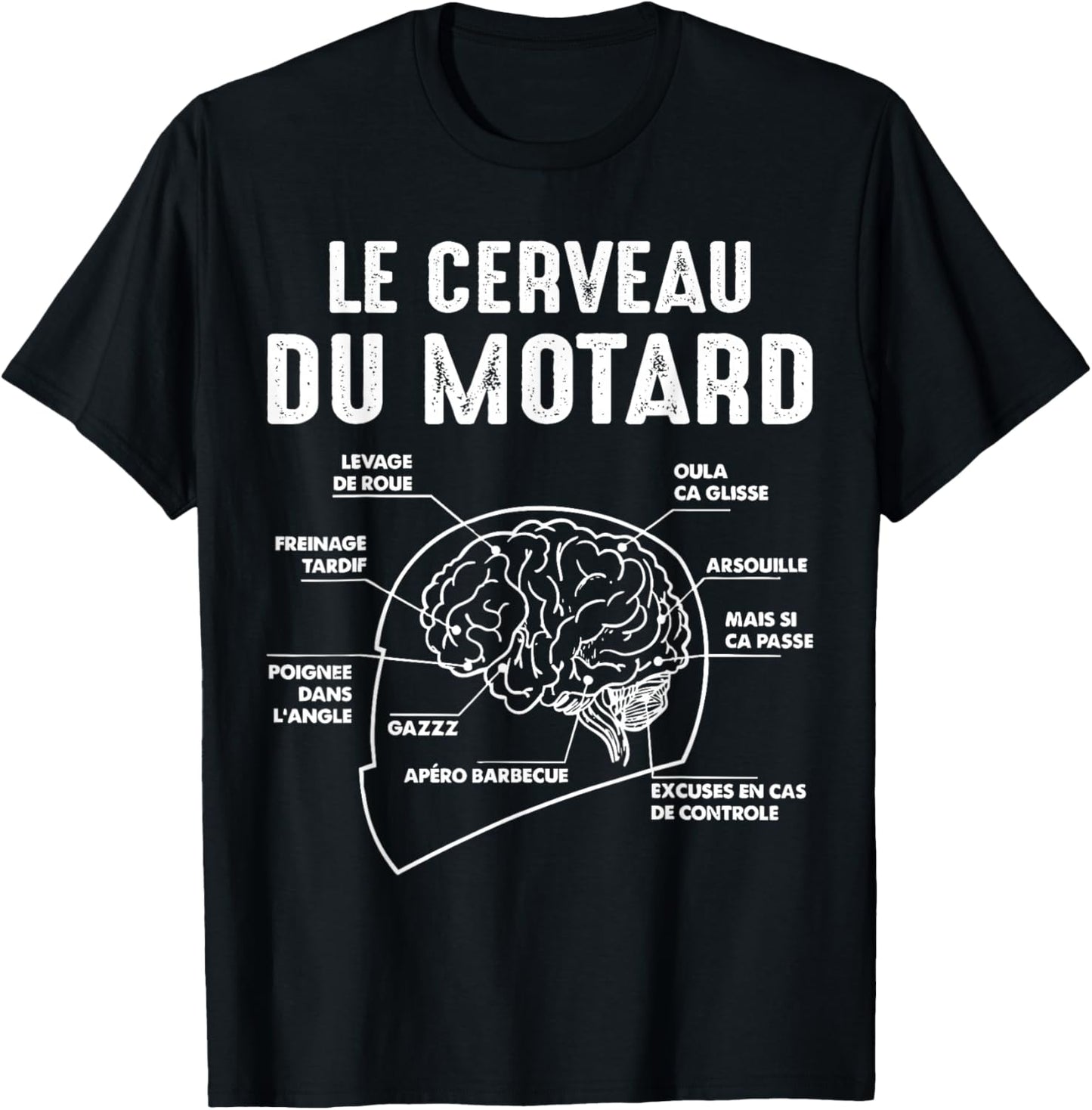 Moto GP Racing The Brain of Biker Motorcycles boy Man Fan T-Shirt - T-Shirt | Black