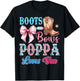Boots or Bows Poppa Loves You Gender Reveal Party T-Shirt - T-Shirt | Black
