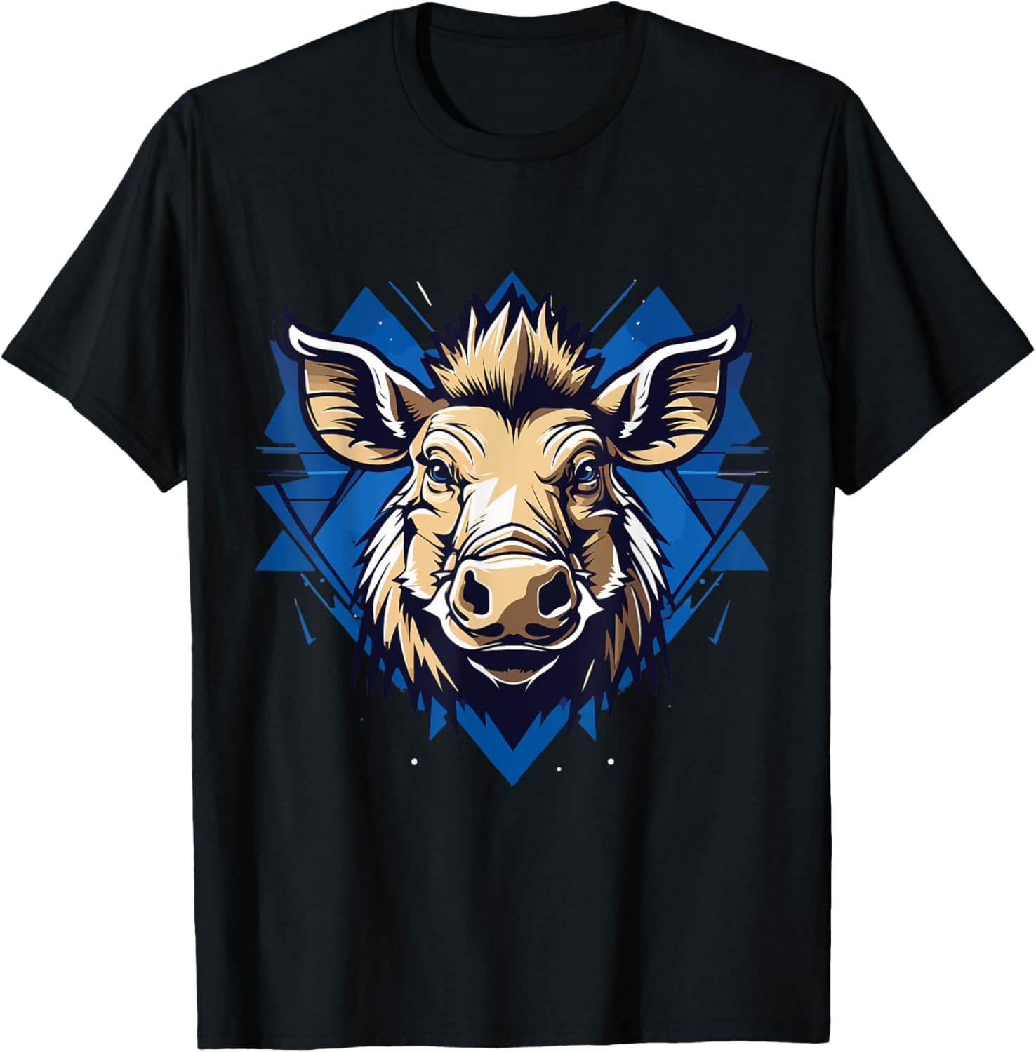Warthog Face Funny Wildlife Face Costume T-Shirt - T-Shirt | Black